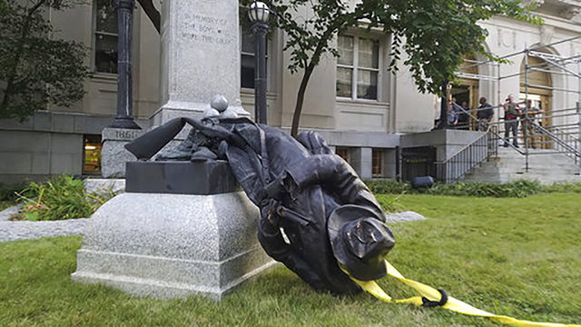 Toppled Confederate Statue in Durham